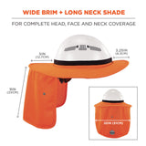 Universal Hard Hat Brim with Neck Shade, Orange 12722