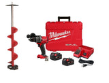 6in Ice Auger Pistol Bit with Milwaukee M18 FUEL 1/2in Drill/Driver Kit Bundle 35400A-2903-22