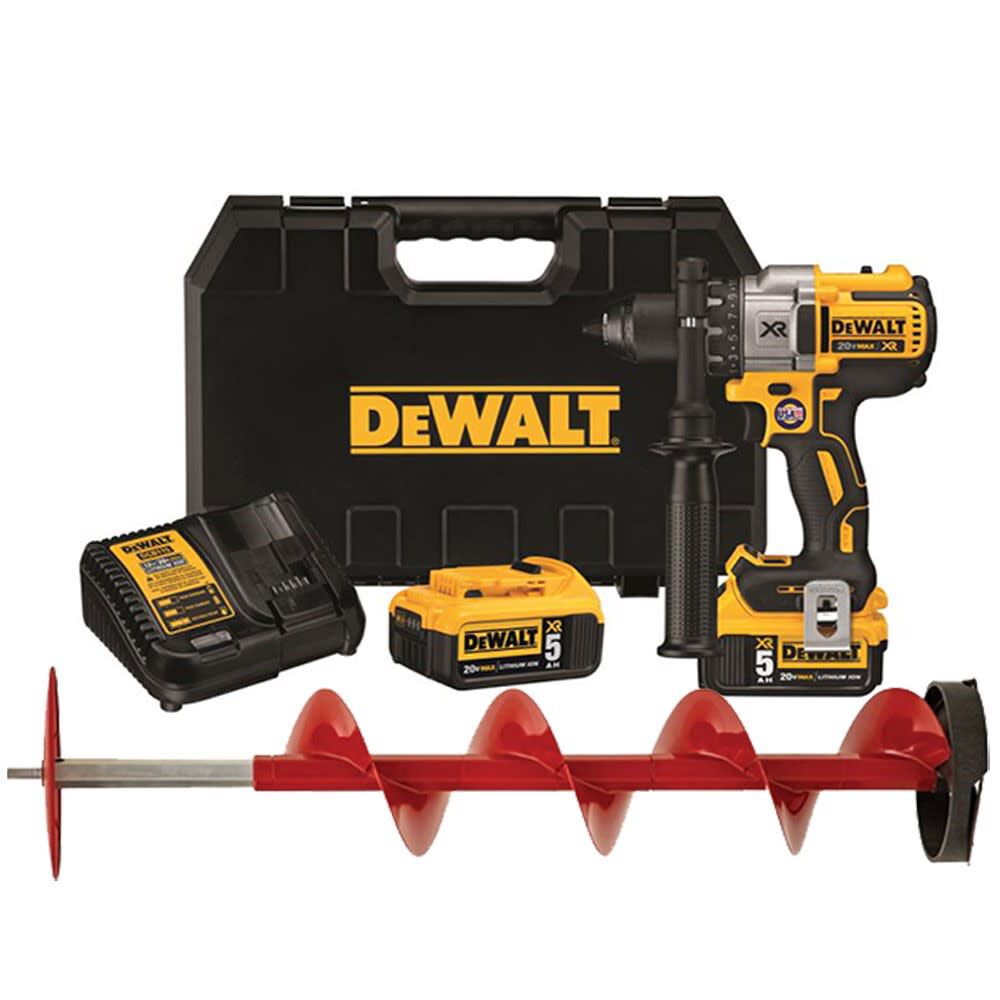 8 Inch Ice Auger with Dewalt DCD991P2 Drill Kit 35600ADK