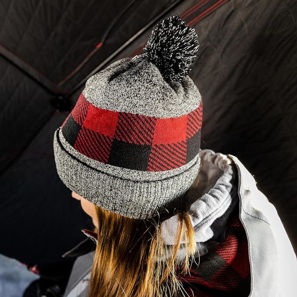 Alpine Knit Hat, Gray/Red 4145509101