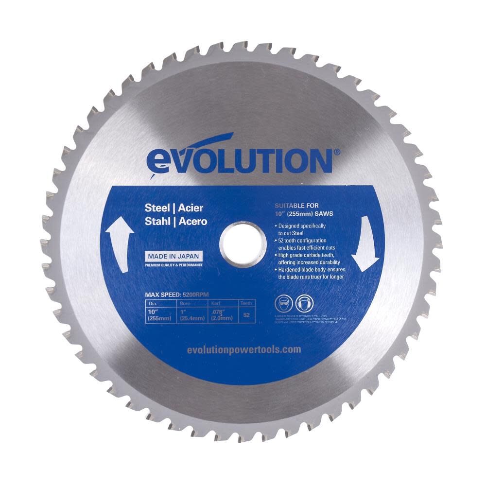 10 in. 52 Tooth Tungsten Carbide-Tipped Mild Steel Cutting Blade 10BLADEST