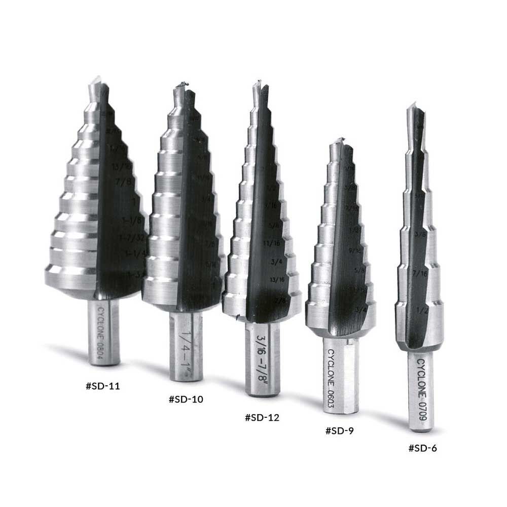 1/4in- 1in Straight Flute Premium Step Drill Bit SD-10