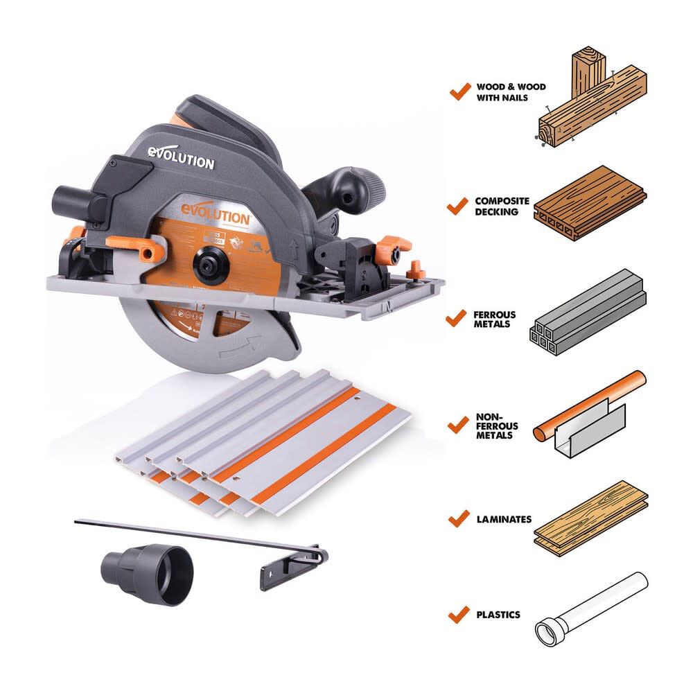 15A 3700 Rpm 45 deg Multi-Material Cutting Circular Saw with Blade R185CCSX