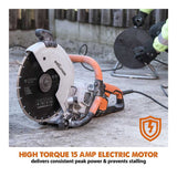 15A 4600 Rpm 12 in Electric Concrete Cut-Off Saw with Diamond Blade R300DCT