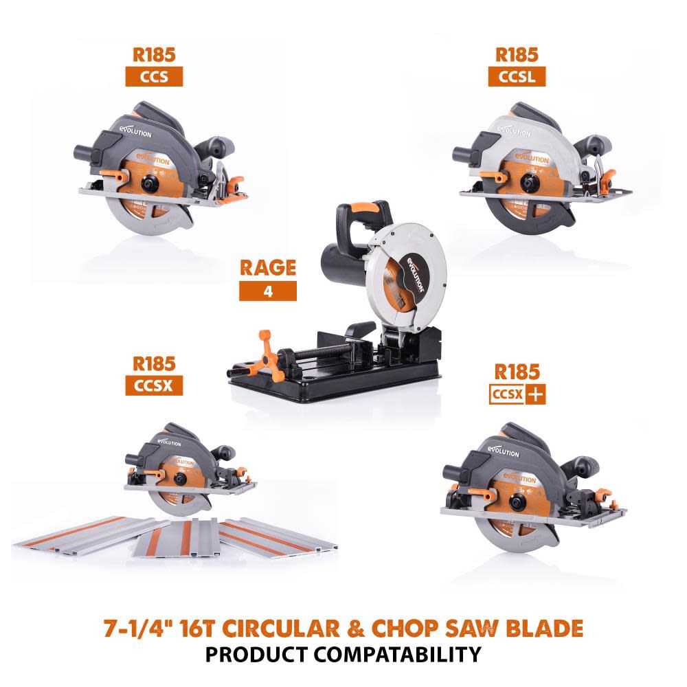 7-1/4 In. Multi-Material Cutting Blade for Circular and Chop Saws RAGEBLADE