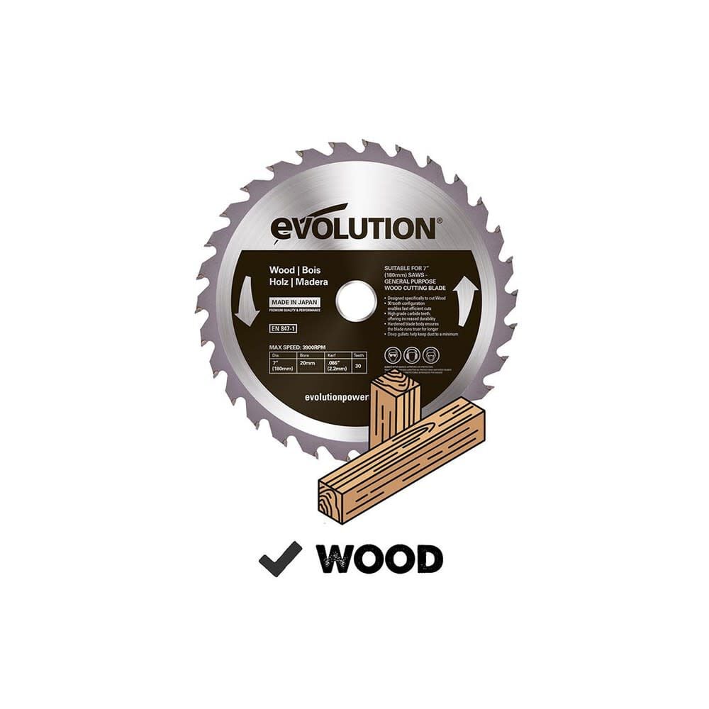 7in x 30T Wood Cutting Circular Saw Blade 180BLADEWD