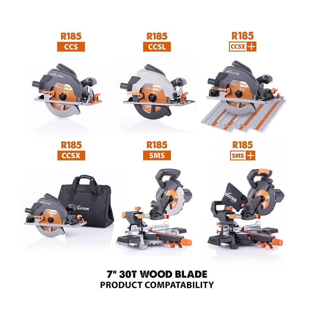 7in x 30T Wood Cutting Circular Saw Blade 180BLADEWD