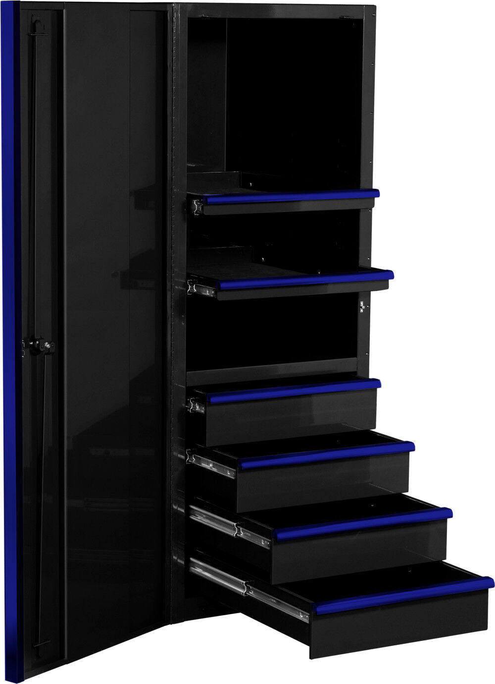 24in Black Side Cabinet with Blue Handles EX2404SCQBKBL