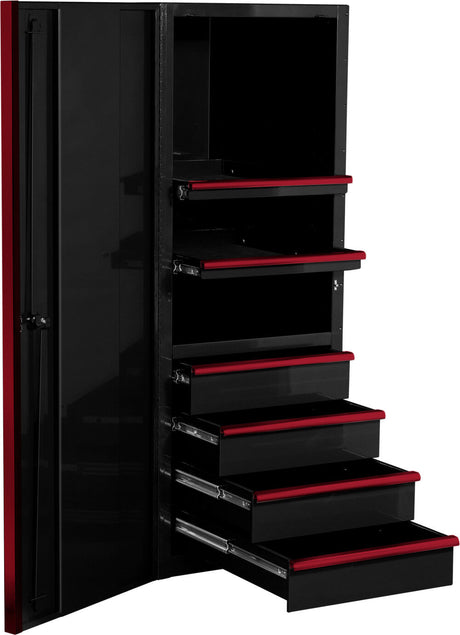 24in Black Side Cabinet with Red Handles EX2404SCQBKRD