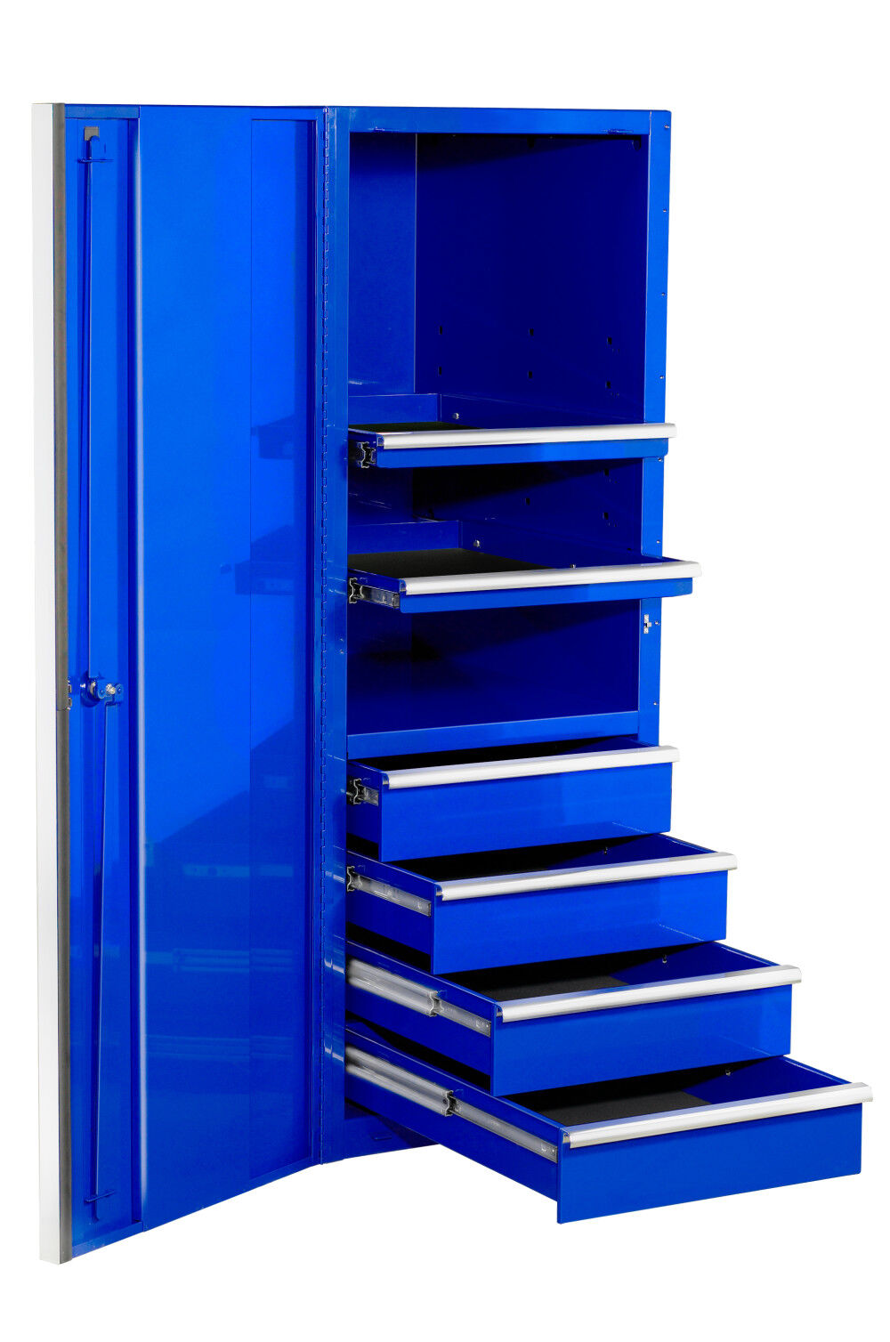 24in Blue Side Cabinet with Chrome Handles EX2404SCQBLCR