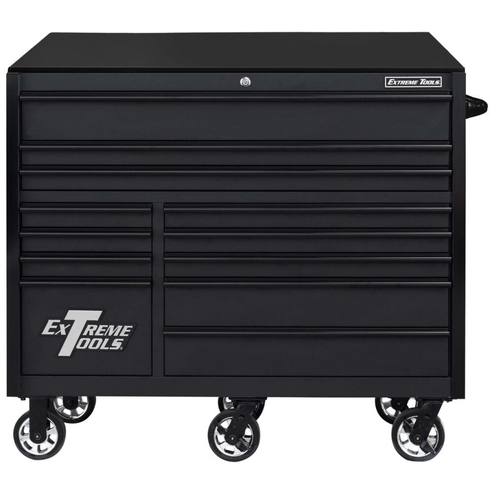 55in Matte Black Roller Cabinet with Black RX552512RCMBBK-X