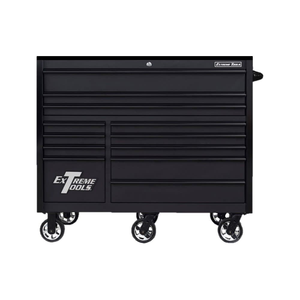 55in Matte Black Roller Cabinet with Black RX552512RCMBBK-X