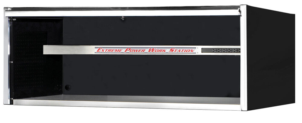 72in Black Power Workstation Hutch with Chrome EX7201HCQBKCR