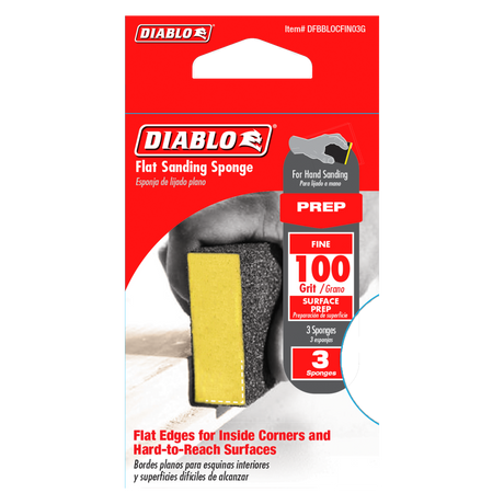 Tools Sanding Sponge Flat 100 Grit DFBBLOCFIN03G