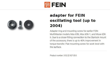 Adapter for Fein Oscillator up to 2004 35222927050