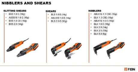 Cutting bars for BSS1.6E & ABSS1.6 Fein Shears 31308153014