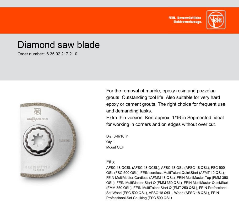 Diamond Saw Blade 63502217210