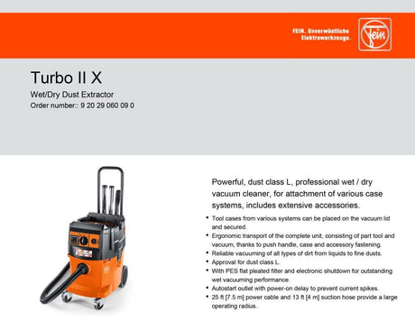 Turbo II X Professional Wet/Dry Vacuum Cleaner with Included Accessory Set 9.2 Gallon 92029060090
