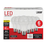 100W A19 3000K Non-Dimmable LED Bulb 6pk A160083010KLED6