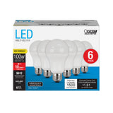 100W A19 5000K Non-Dimmable LED Bulb 6pk A160085010KLED6