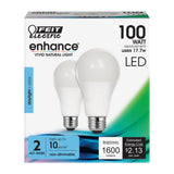 100W A21 5000K Non-Dimmable LED Bulb 2pk OM100/950CA10K2