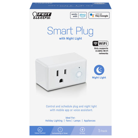 120V 15A Smart WiFi Enabled Wall Plug with Night Light PLUG/NL/WIFI