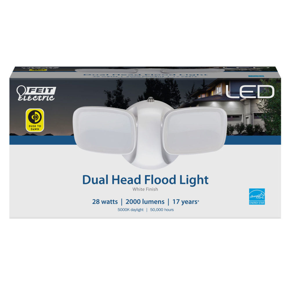 120V 28W 2000 Lumens White LED Security Floodlight S9DFL/850/DD/WH