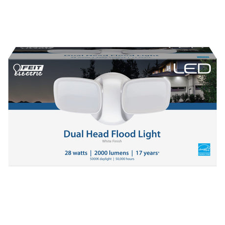120V 28W 2000 Lumens White LED Security Floodlight S9DFL/850/WH