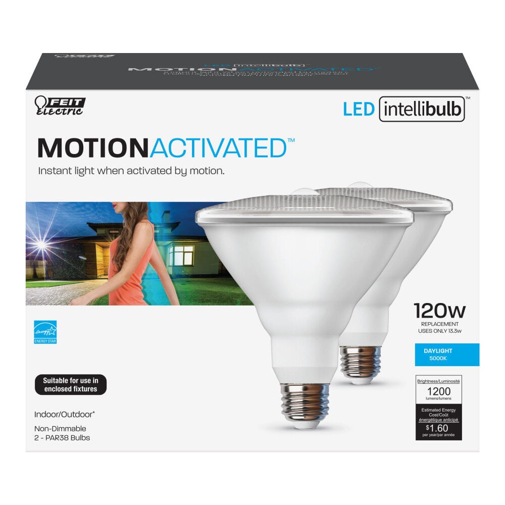 120W PAR38 5000K Motion Activated LED Bulb 2pk PAR3812950CAMM2