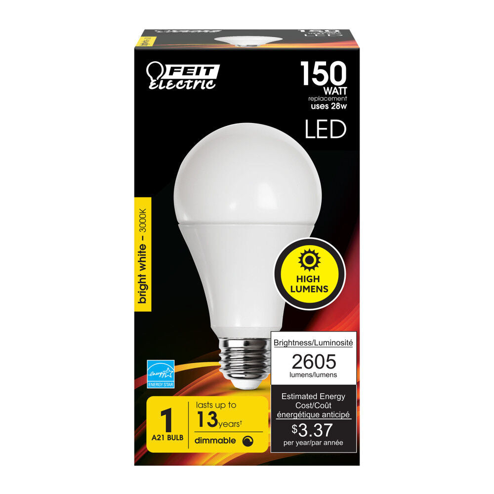 150W A21 3000K High Lumens LED Bulb 1pk OM150DM/830/LED