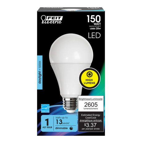 Electric 150W A21 5000K High Lumens LED Bulb 1pk OM150DM/850/LED