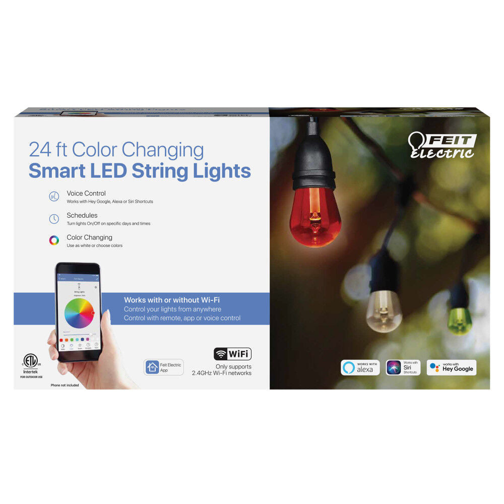 24' 120V 18.5W 4-Pin Smart WiFi LED String Light SL24-12/RGBW/AG