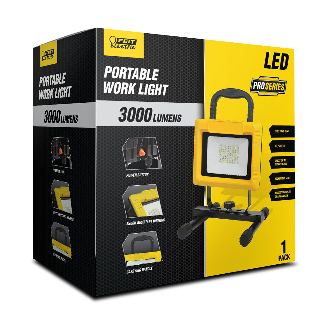 30W 3000 Lumens Plug-In LED Foldable Worklight WORK3000XLPLUG