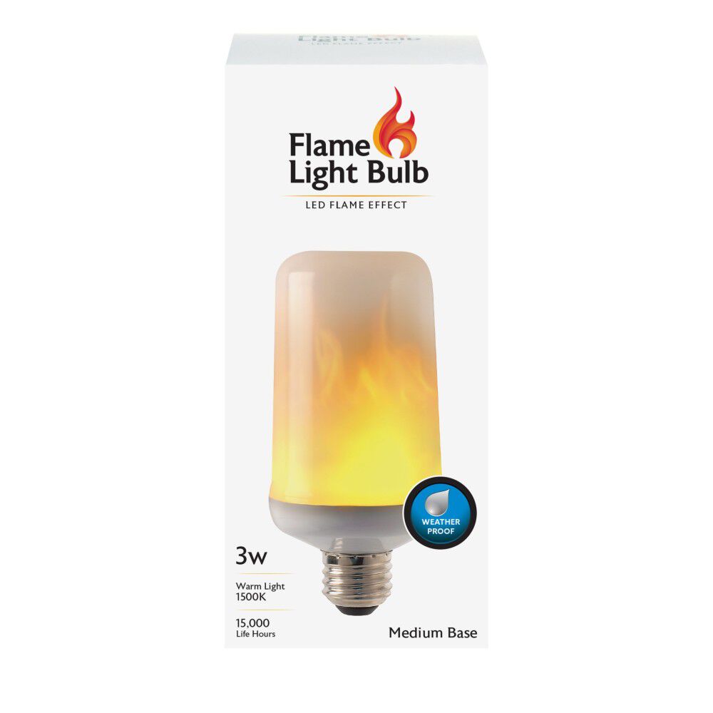 3W T60 1500K Flame Effect LED Light Bulb 1pk C/FLAME/LED