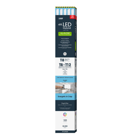 4' 15W Plug & Play Tubular LED Bulb 10pk T4815850ABLED10