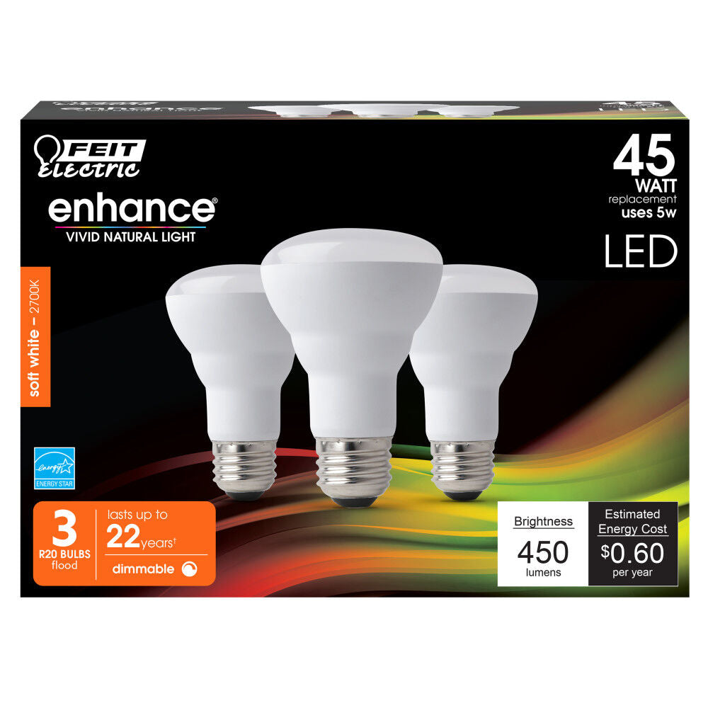 45W Enhance R20 2700K Reflector LED Bulb 3pk R20DM/927CA/3