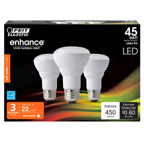 Electric 45W Enhance R20 2700K Reflector LED Bulb 3pk R20DM/927CA/3