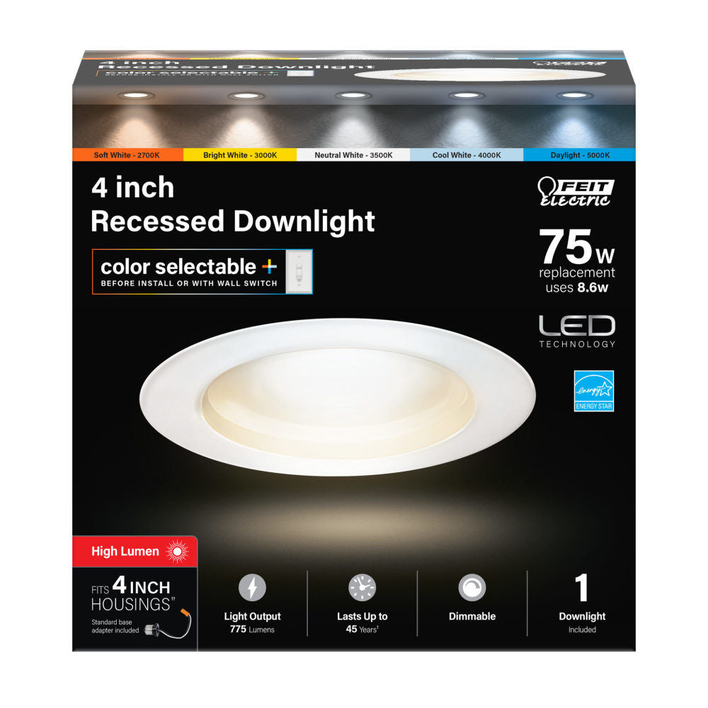 4in 8.6W 775 Lumens LED Recessed Downlight LEDR4HO/6WYCA