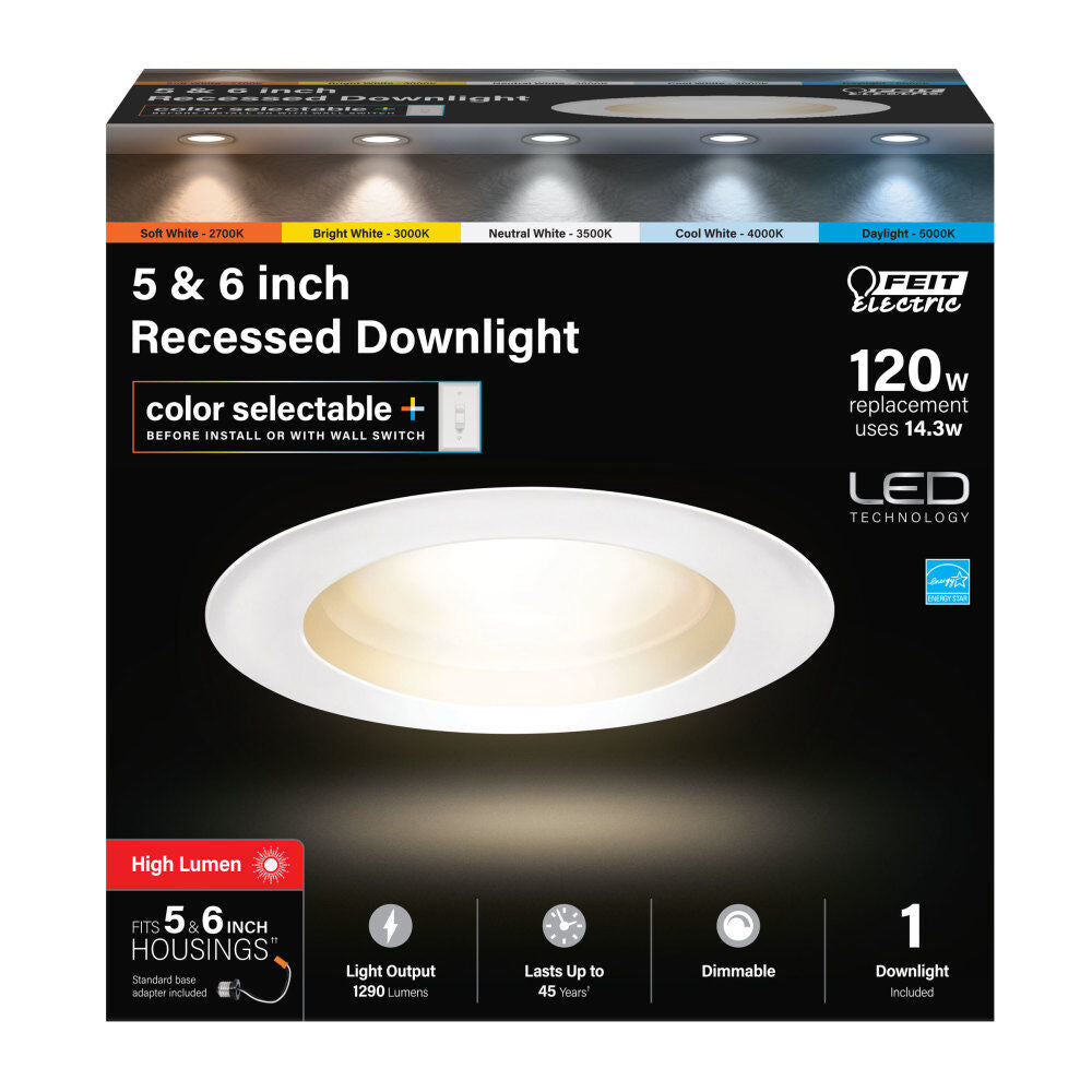 5-6in 14.3W 1290 Lumens LED Recessed Downlight LEDR56HO/6WYCA