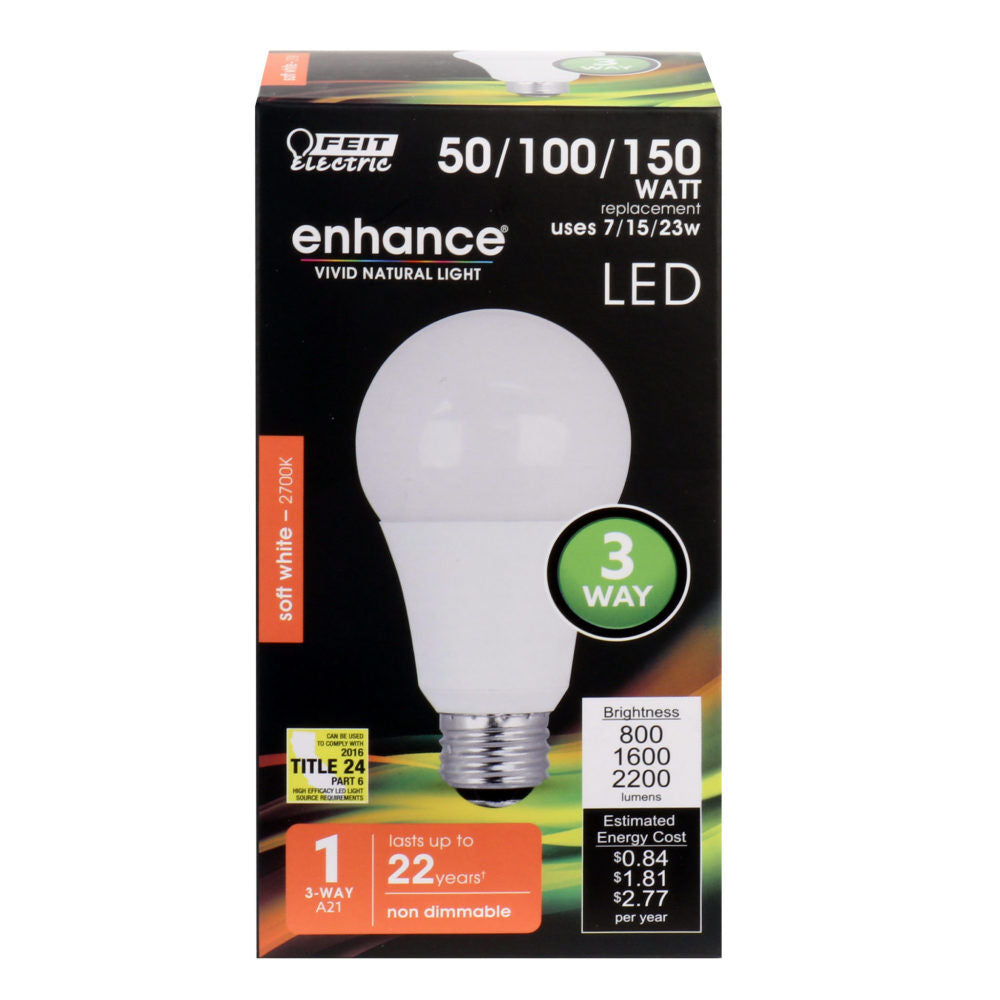 50/100/150W A21 2700K 3-Way LED Bulb 1pk A50/150/927CA