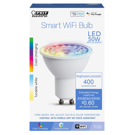 50W MR16 GU10 Smart LED Light Bulb 1pk MR16GU10RGBWCAG