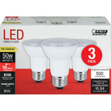 50W PAR20 3000K Reflector LED Bulb 3pk PAR205010KLED3