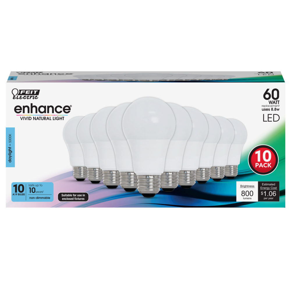 60W A19 5000K General Purpose LED Bulb 10pk OM60/950CA10K10