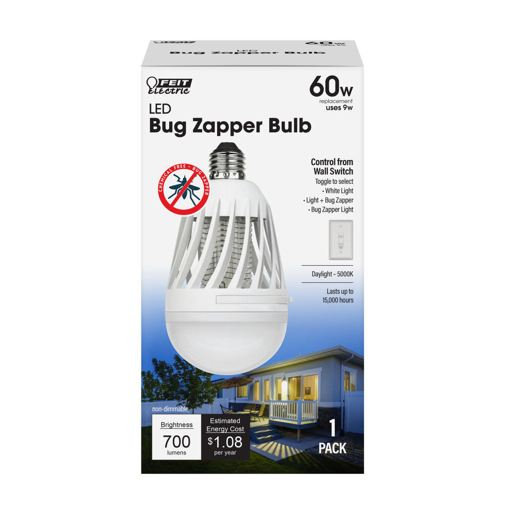 60W A19 5000K LED Bug Zapper Bulb 1pk C60/850/BZ/LED