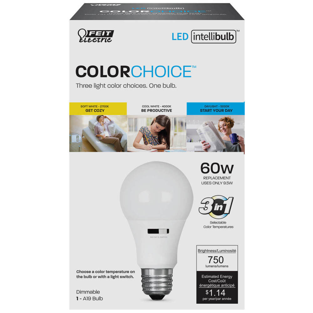 60W IntelliBulb ColorChoice A19 Dimmable LED Bulb A800/CCT/LEDI