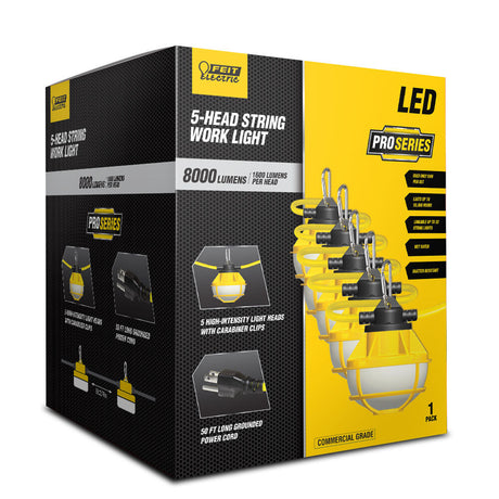 65W 8000 Lumens 5-Lamp Plug-In String Worklight WORKSL50-5