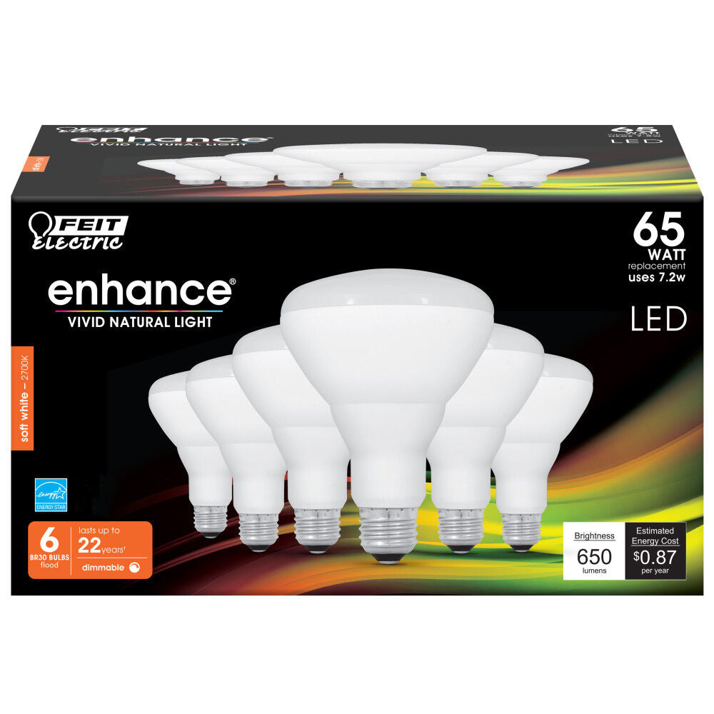 65W BR30 Soft White Dimmable LED Bulb 6pk BR30DM/927CA/6