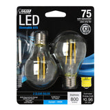 75W A15 E17 5000K Glass Filament LED Bulb 2pk BPA1575N850FIL2