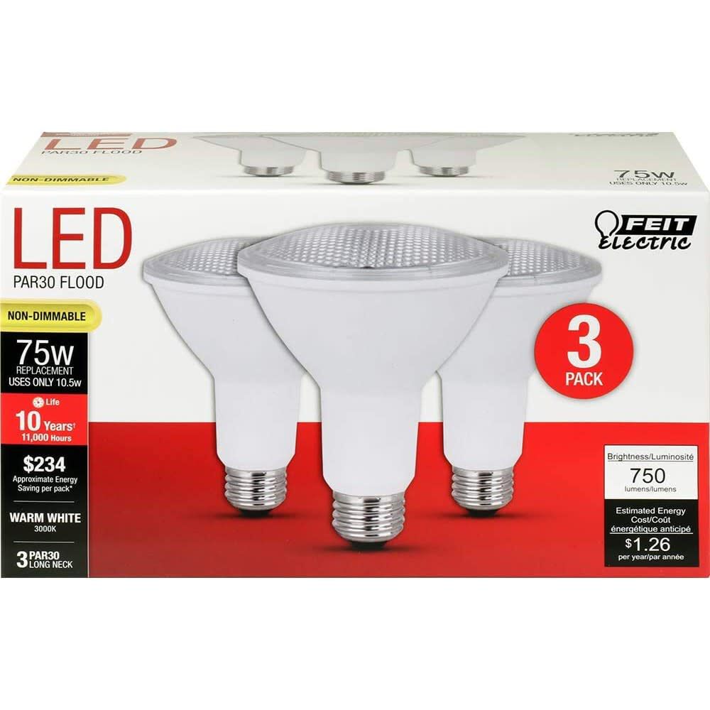 75W PAR30 3000K Reflector LED Bulbs 3pk PAR30L7510KLED3