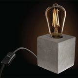 Gray 60W Industrial Style Table Cube Lamp Base CUBE1